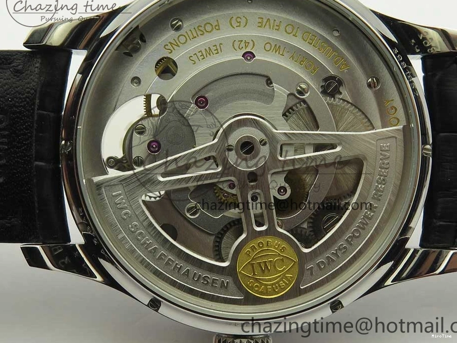 MIROTIME 0809 Portuguese Tourbillon IW5046 SS ZF Best Edition Gray Dial on Black Leather Strap SunProtective 7147